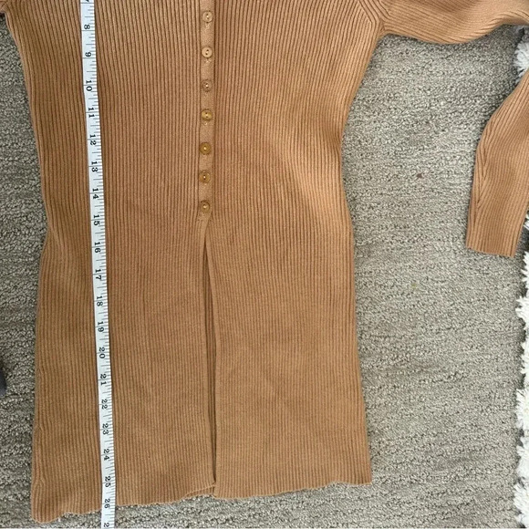 Maeve by Anthropologie XSP Ribbed Slim Button Down Collared Cardigan - Picture 6 of 7